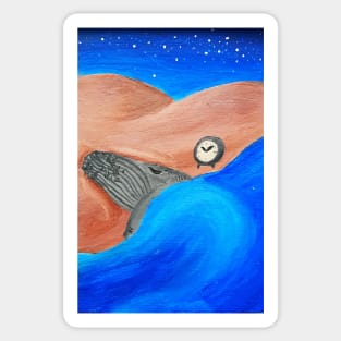 Painted Sleeping Whale Sticker